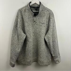 Eddie Bauer Gray 1/4 Radiator Fleece Snap Mock Pullover Men's Size XXL
